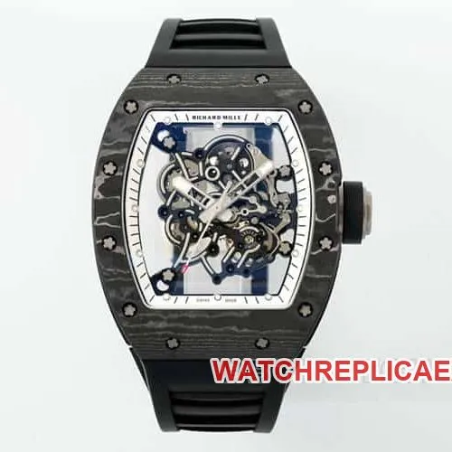 APSRichard Mille1:1top-tier carbon fiber case black rubber model RM055clasplive photos