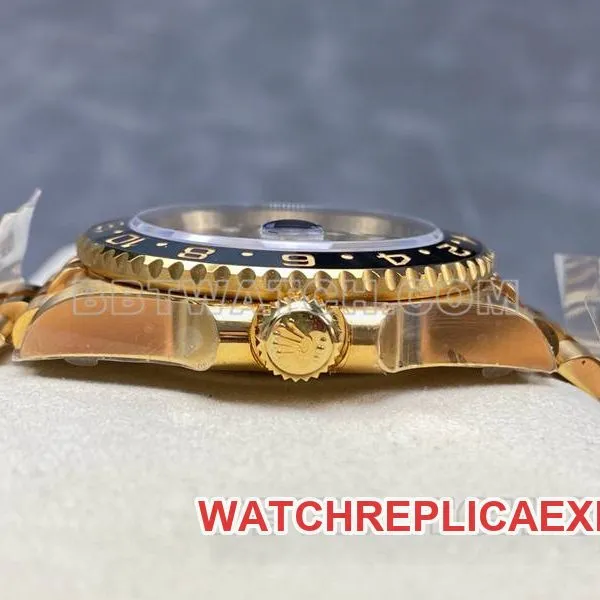 Rolex1:1replica watch ARF FactoryGMT-Master tiger eye stone GMTyellow goldsteel bracelet clasplive photos