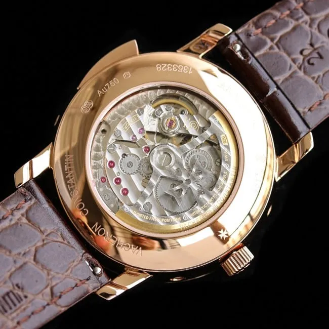 top-tier watch Vacheron Constantin men's white dial brown belt Loft Craftsman series automatic movementleather strap watch front view