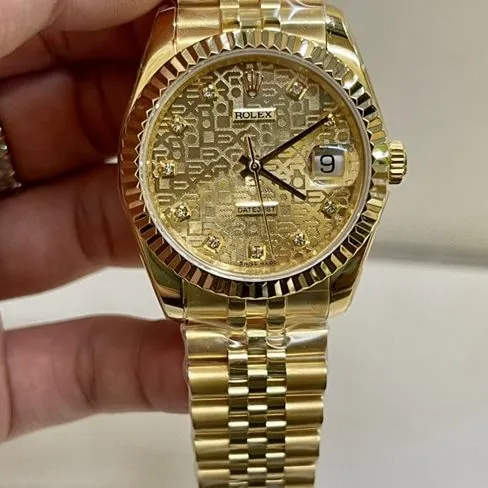 top-tier replicaRolexsuper watch men's gold plate gold belt Datejust series watch detail shots