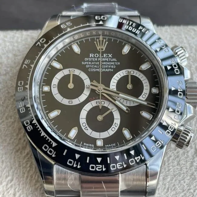 Top C factory new black ceramic black dial Daytona 4130 movement side view