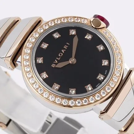 top-tier replicaBvlgari women's black dial18krose gold with LVCEA series watch clasp picture