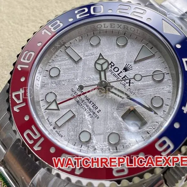 Rolex collectible watch ARF FactoryGMT-MasterGMT meteorite disc Pepsi bezelfront live photo
