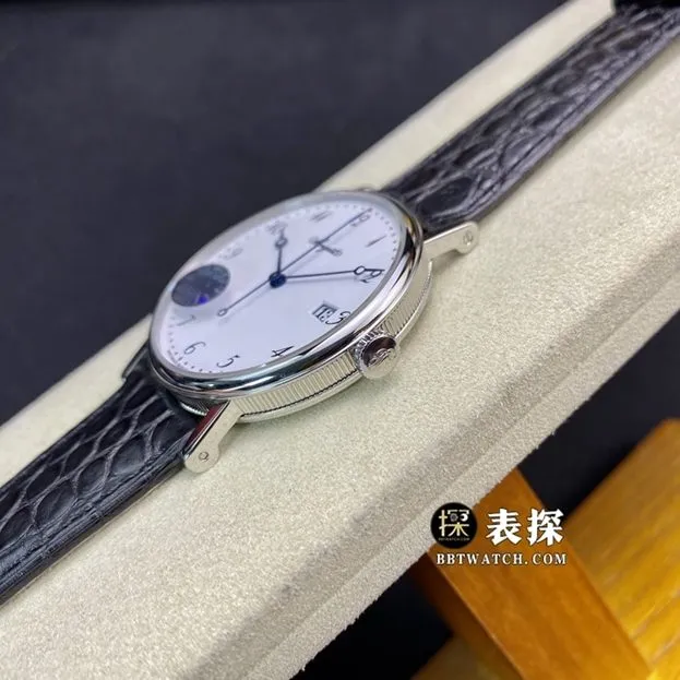 MKS classic Breguet watch silver white dialleather strap model 5177BB/29/9v6movement picture