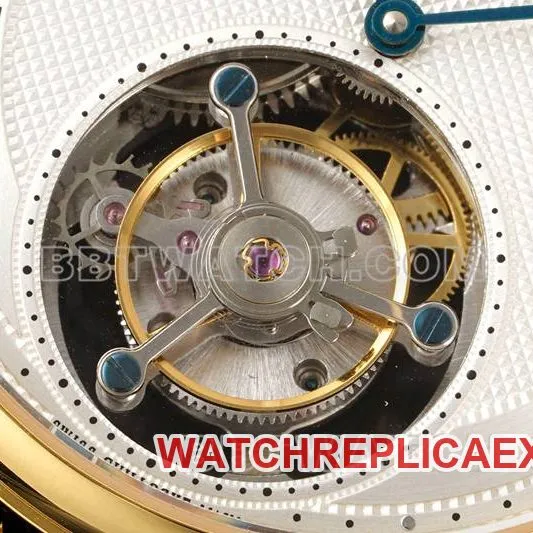 Breguet top-tier watch RMS factory classic silver white dialtourbillonyellow gold mechanical leather strap model side live photo
