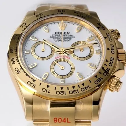 top-tier replicaRolex men's white dialsteel bracelet most popular Cosmograph Daytona mechanical watch front view
