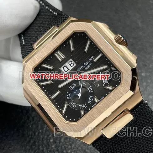 collectible watch P1 factory Patek PhilippeCUBITUSblack dial5822P-001front live photo