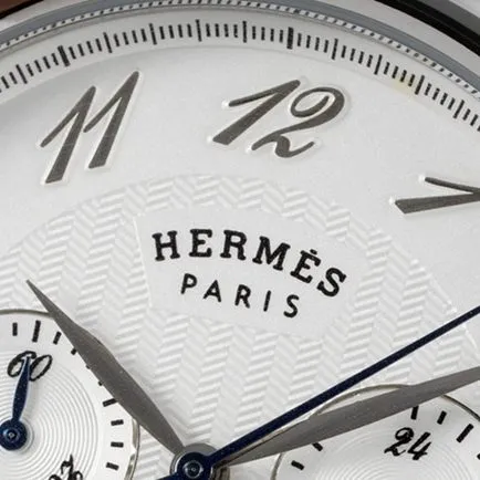 top-tier Hermès men's white dial black belt retro sentiment quartzleather strap watch side view
