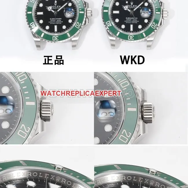 WKD Factory Rolex Submariner 41mm Green Dial Watch 126610 Real vs. Comparison Photos