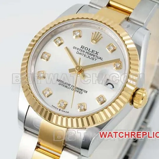 ARF FactoryRolex log top-tier 1:1super clonesilver dial31mm gold triple link 278273side live photo