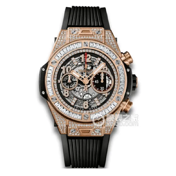 BIG BANG Hublot watch matte black skeleton disk with diamonds rubber model 421.OX.1180.RX.0904