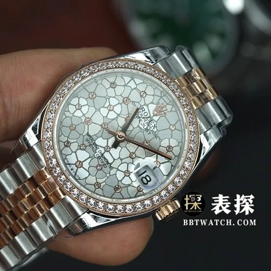 GS factory Rolex women's Datejust1:1super watch ladies' Gypsophila steel bracelet model pictures and prices caseback live photo