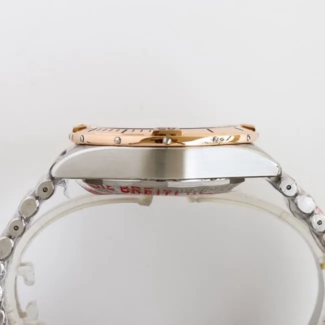 top-tier replicaBreitlingsuper bullet chain 42mm black dialAsia-7750mechanical movementsteel bracelet inter rose golddetail shots