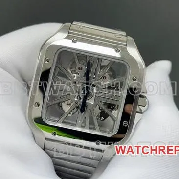 1:1replica watch CartierMLF factory Santos hollow disc mechanical side live photo