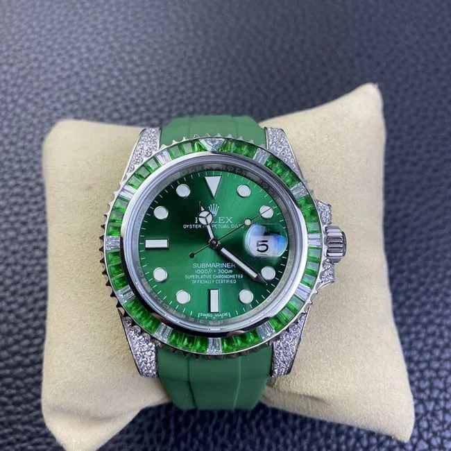 Rolextop-tier watch men's green dial green strap submarine series mechanical clasp picture