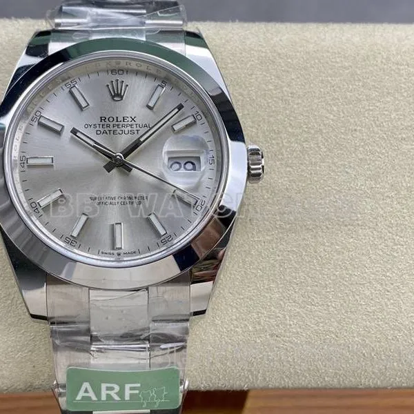 Rolex1:1replica watch ARF Factory log 41mm aperture silver dial3235 steel bracelet caseback live photo