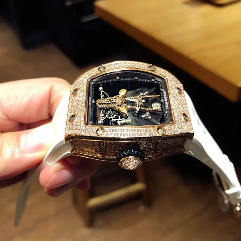 Richard Mille high-quality watch RichardMille Gypsophila series men's mechanical watch detail shots