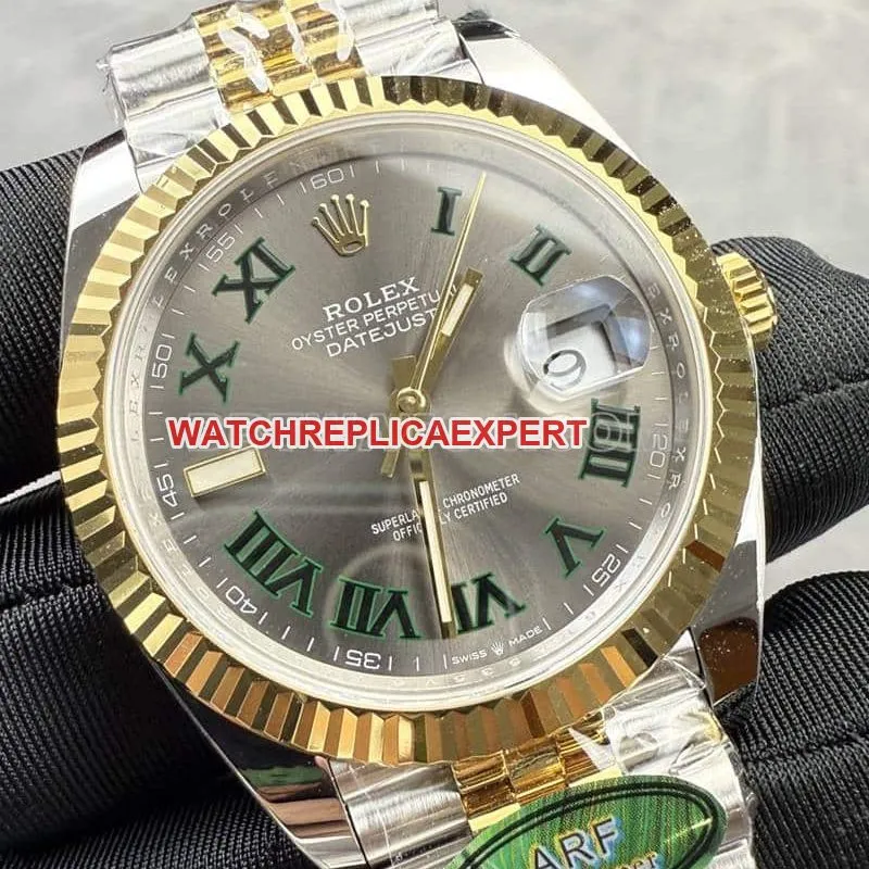 ARF factory Rolex Logbook super A dark gray disk 41mm intermediate gold five rows of links 126333 front real picture
