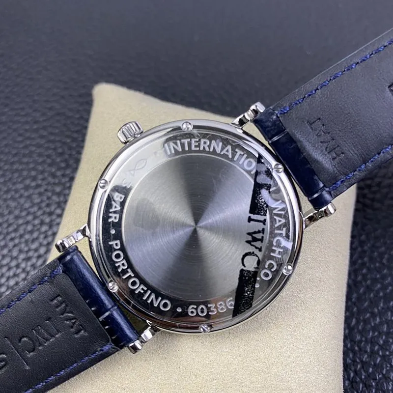 IWC watch Portofino series moon phase automatic watch side view