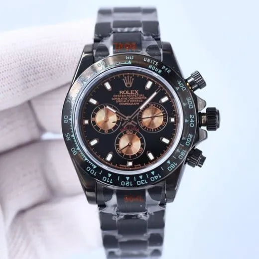 Rolextop-tier watch men's black dial black belt fully automatic movementsteel bracelet back cover picture