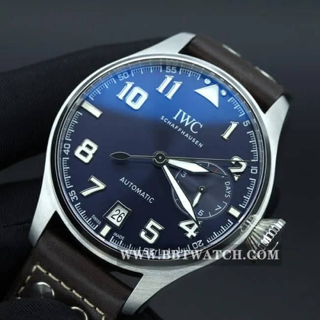 ZF FactoryIWC top-tier watch big pilot series automatic movement men's blue dial brown belt detail shots