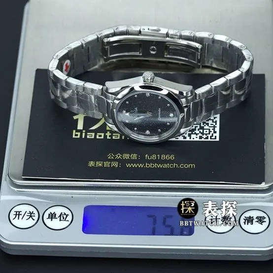 OmegaSeamaster1:1super watch ladies black dial silver needle steel bracelet model pictures and prices side live photo