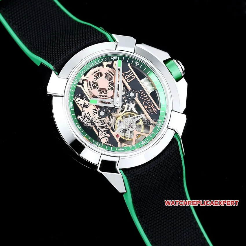 TW factory Czech Leopard top-tier high-quality replicaC Ronaldo CR7 co-branded custom black and green caseback live photo