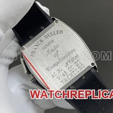 ABF factory collectible watch Frank Muller V45black dial diamond case leather braceletside live photo