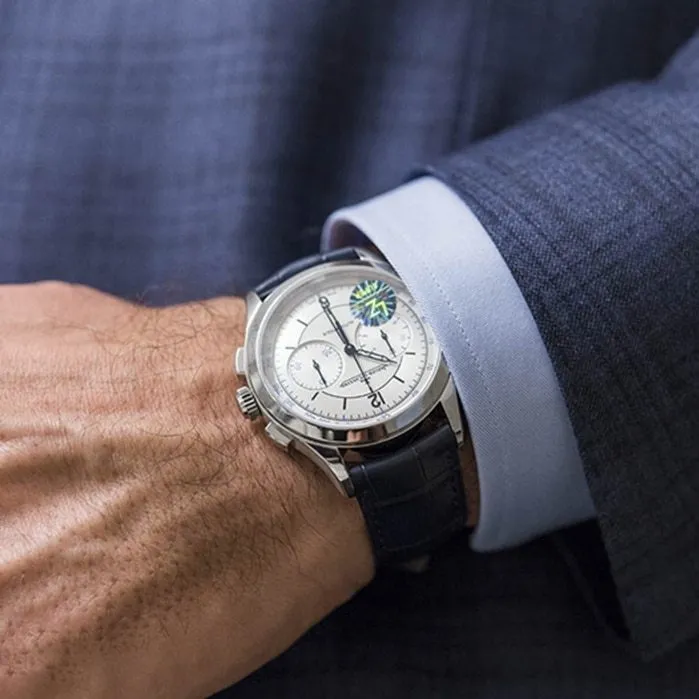 top-tier watch Jaeger-LeCoultre men's white dial master series fully automatic movementleather strap watch detail shots
