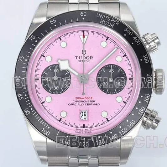 ZF FactoryTudor Biwan top-tier 1:1high-quality pink dial chronographsteel bracelet model 79360Nfront live photo