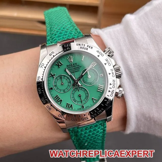 1:1replica watch PPM factory DaytonaRolex green mother-of-pearl disc 4130 mechanical side live photo