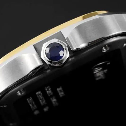 Cartiertop-tier watch Santos series ladies steel bracelet white dial gold watch clasp picture