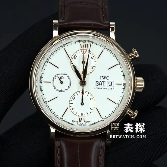 Universal Portofino Top collectible watches Men's Mechanical 6-Hand Chronograph White Plate strap models Pictures and Prices Front View Photos