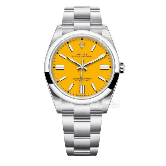 Factory C Rolex Oyster Perpetual super clone41mm yellow plate m124300-0004front live photo