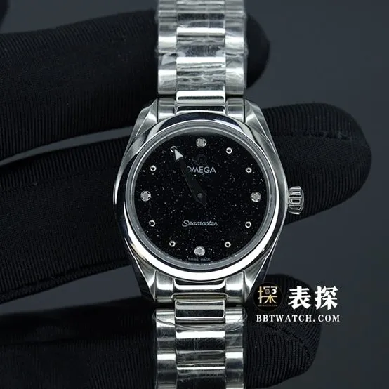 OmegaSeamaster1:1super watch ladies black dial silver needle steel bracelet model pictures and prices clasplive photos