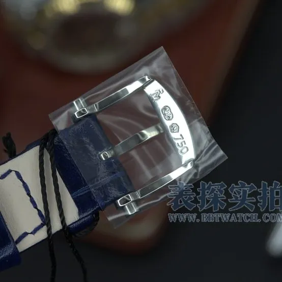ZF Breguet watch blue gold engraved dialleather strap model 7097BB/GY/9WUclasp picture