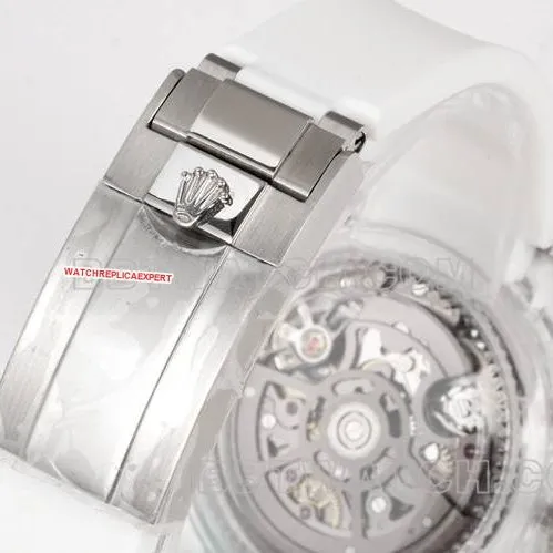 top-tier watch TW factory DaytonaRolex transparent case white rubber braceletcaseback live photo