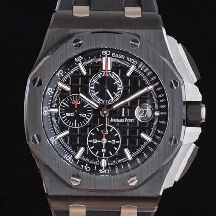 top-tiersuper cloneAPFAudemars PiguetRoyal Oak offshore 26400black dialceramicchronograph watch top-tier clasp picture