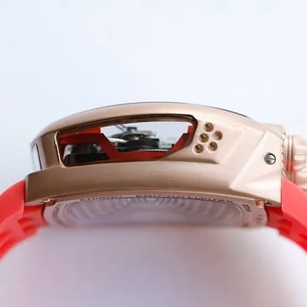 top-tier Bugatti Veyron watch men's white dialrubber strap mechanical watch side view