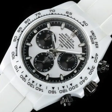 TW factory top-tier replicaRolex watch Daytona series fully automatic movementblack dial white rubber strapclasp picture