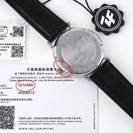 ZF Factorytop-tier watch IWC automatic movementleather strap Portofino series blue dial black belt watch side view