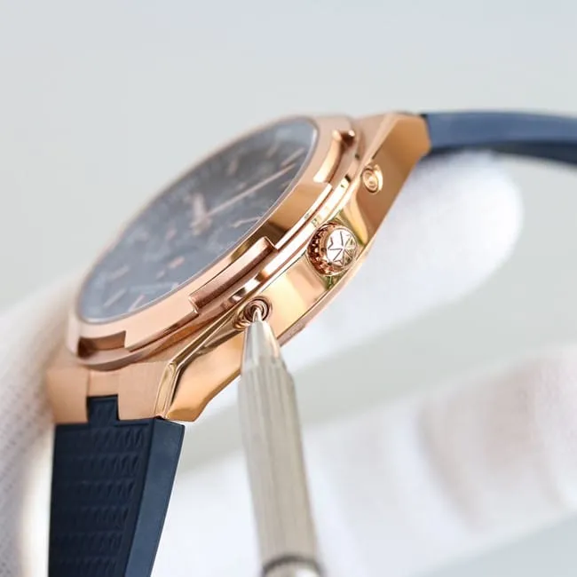 top-tier replicaVacheron Constantin series rose gold color steel case perpetual calendar multifunctional watch movement picture