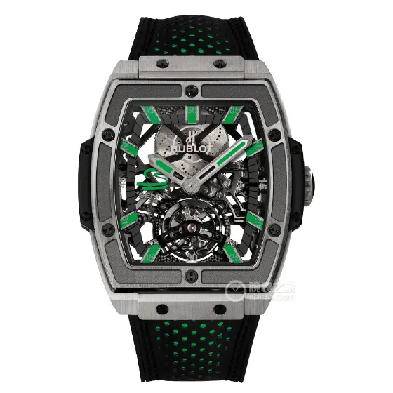JB Men's Hublot watch with openwork dial and rubber strap 906.NX.0129.VR.AES13
