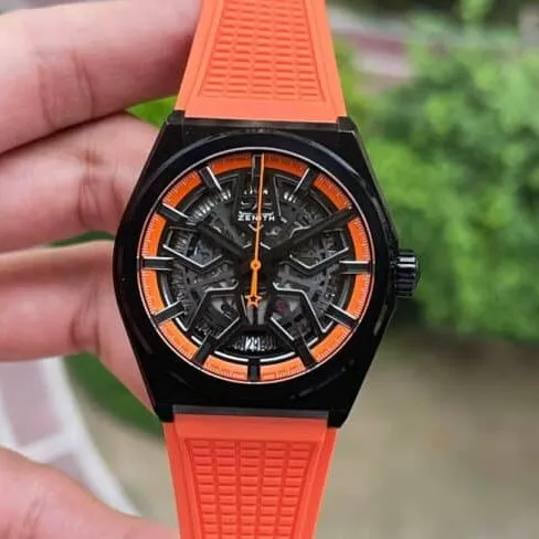 top-tiersuper cloneLF Zenith black dialDEFY series new upgraded version of men's watch front view