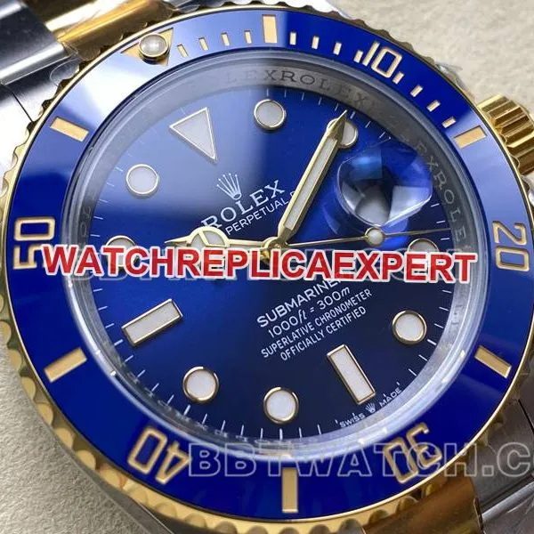 Rolex watch ARF FactorySubmariner41mm gold blue Submariner3235movementbraceletlive photos