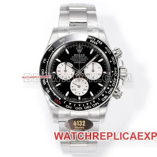 collectible watch JF factory DaytonaRolexblack dial4132 mechanical 40mm side live photo