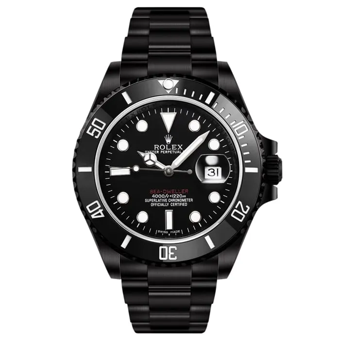 Top-tier watch Rolex men's black dial Submariner series steel bracelet watch back cover picture