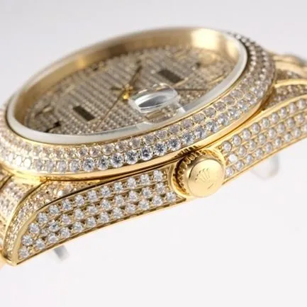 TW factory top-tier replicaRolex men's white dial gold belt Datejust series 18k automatic movement watch clasp picture