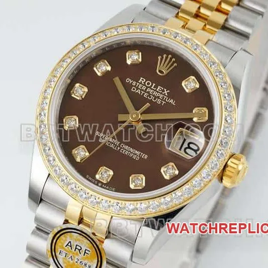 ARF FactoryRolex log top-tier 1:1super black mother-of-pearl disc diamond bezel31mm gold five-lattice chain link278383braceletlive photos