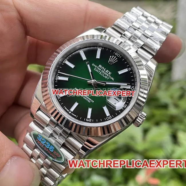 collectible watch log ERF factory Rolexgreen dial3235 mechanical 41mmcaseback live photo
